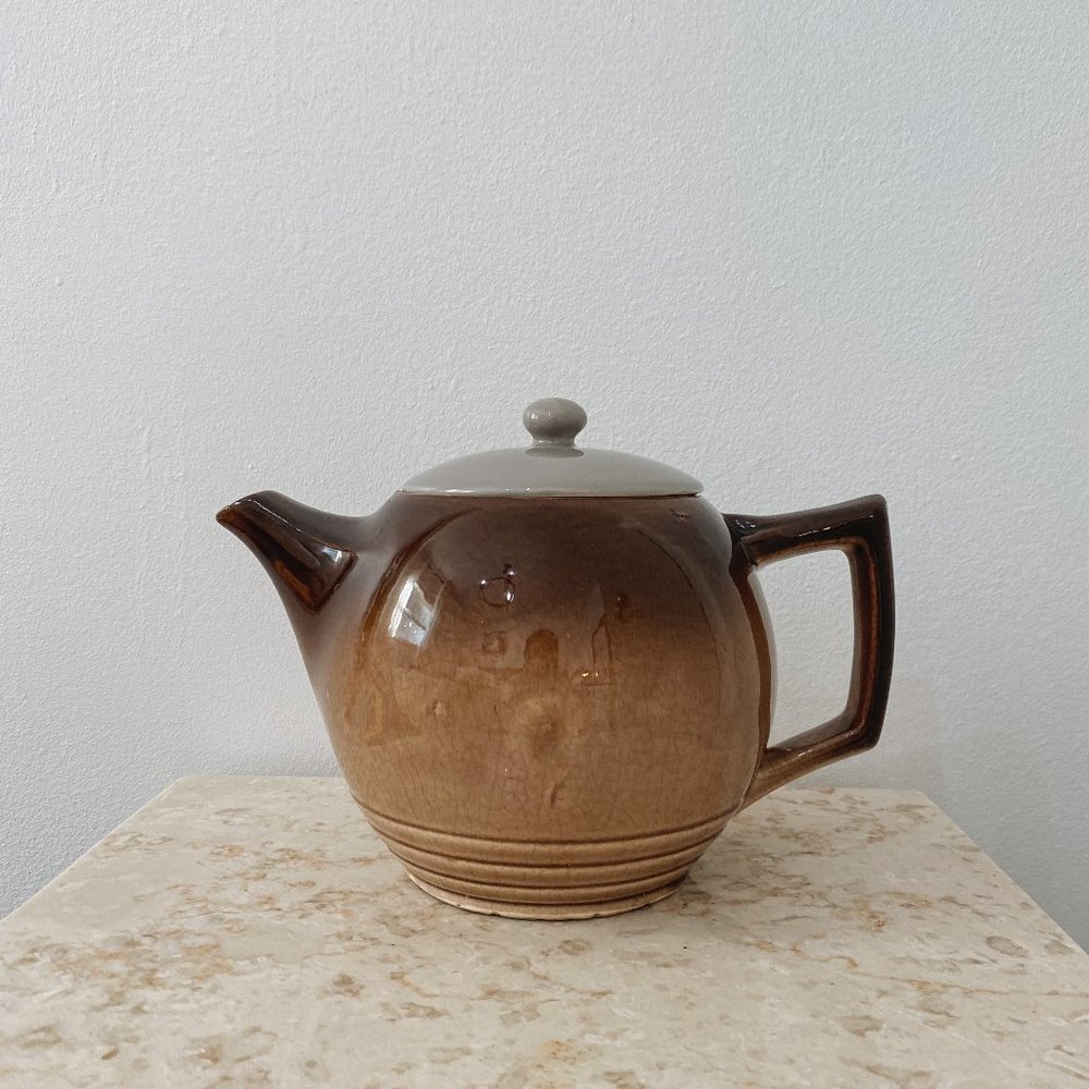 Handmade Ombre Ceramic Neutral Tea Pot